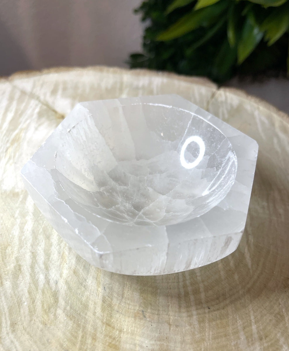 NKlaus Herz Selenit Schale 10,5x10 Cm – Handgefertigte Schale Zur Reinigung & Aufladung Von Kristallen, Für Meditation