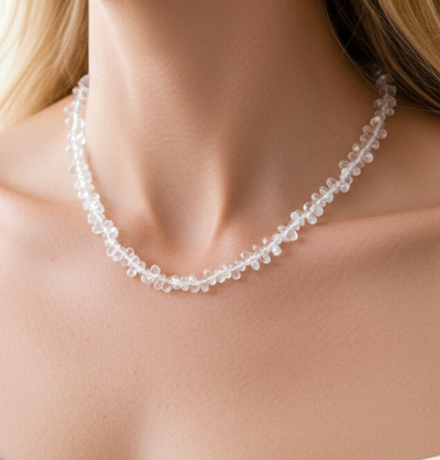 Tropfen-Bergkristall Halskette