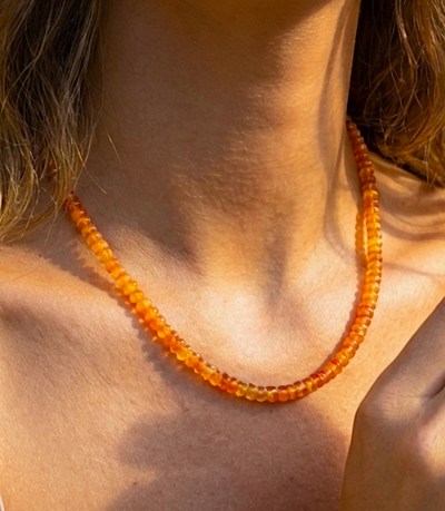 Exklusive Design-Halskette - Feueropal (A-Qualität)