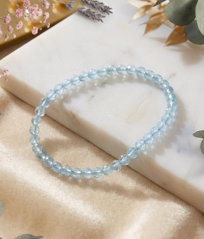 Facettiertes Aquamarin Armband (A-Qualität)