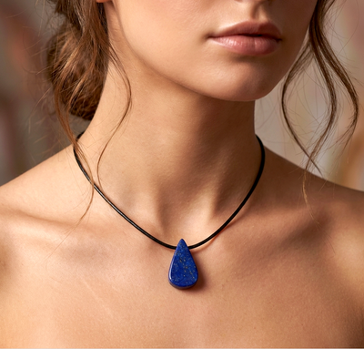 Lapis Anhänger - mit Lederband (AAA-Qualität)