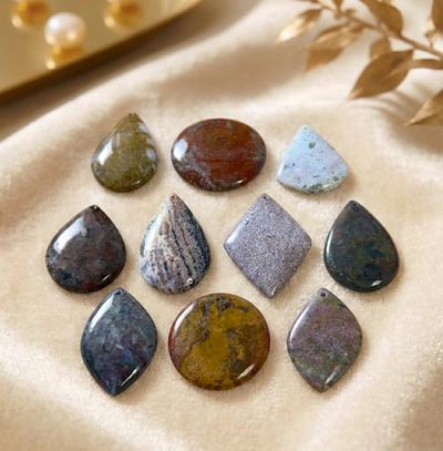 Ozean-Jaspis Anhänger - mit Bohrung