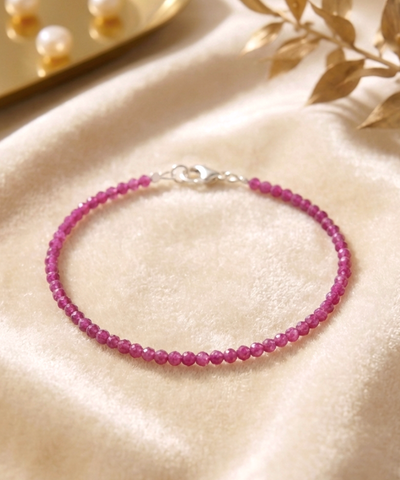 Rubin Armband - mit 925er Silberverschluss (A-Qualität)