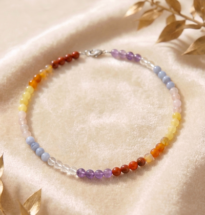 Chakra-Halskette - mit Silberverschluss (A-Qualität)