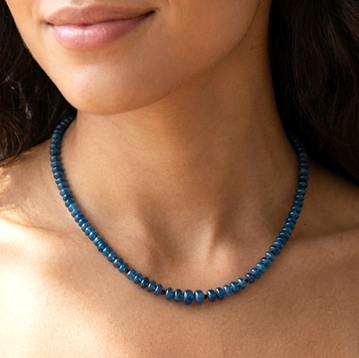 Apatit Halskette mit Spinell - mit 925er Silberverschluss (AA-Qualität)