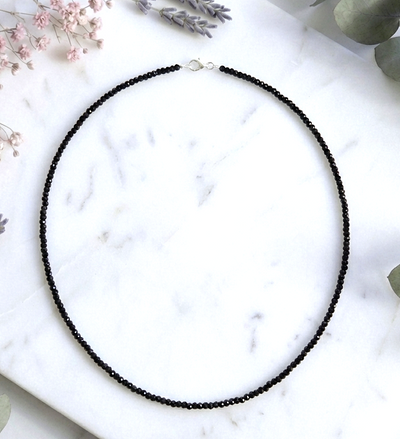 Facettierte Spinell Halskette - mit 925er Silberverschluss