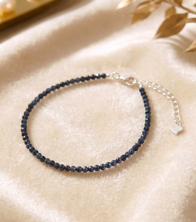 Feines facettiertes Saphir Armband - mit 925er Silberverschluss (sehr schöne Qualität)