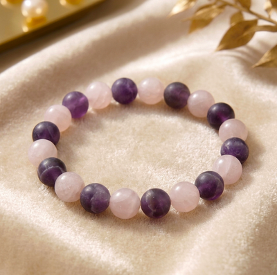 Mattes Amethyst Rosenquarz Armband