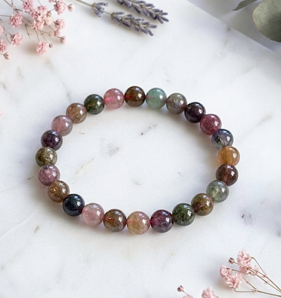Buntes Turmalin Armband - in 8 mm (Sehr schöne Qualität)