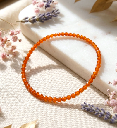 Facettiertes Oranges Karneol Armband (A-Qualität)