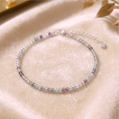 Feines Fluorit Armband - mit 925er Silberverschluss (A-Qualität)