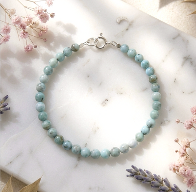 Larimar Armband - mit Silververschluss (A-Qualität)