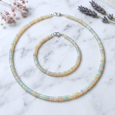 Opal Armband & Halskette - mit Silberverschluss (AA-Qualität)