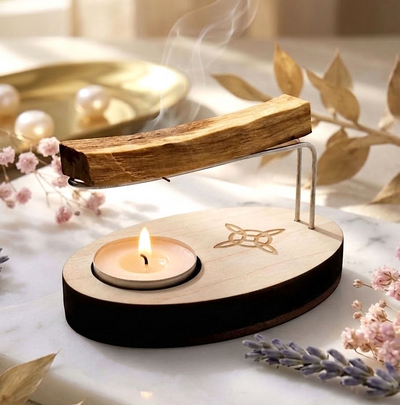 Solara Ritual-Set – Palo Santo Räucherhalter mit Teelicht