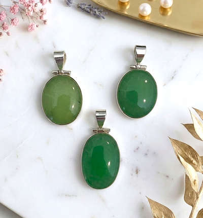 Echter Jade Anhänger - mit/ohne 925er Silberkette (A-Qualität)