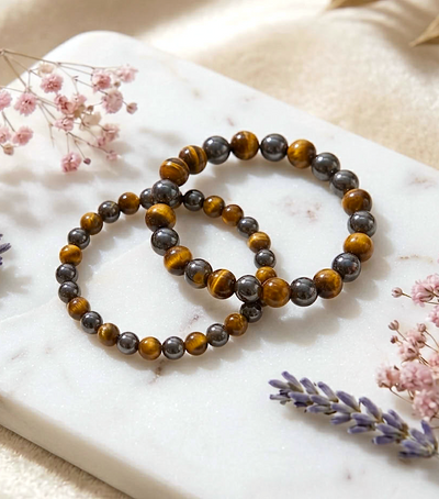 Tigerauge mit Hämatit Armband (Unisex)