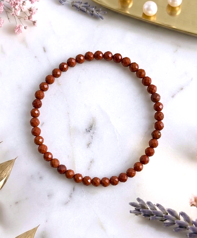 Facettiertes rotes Jaspis Armband