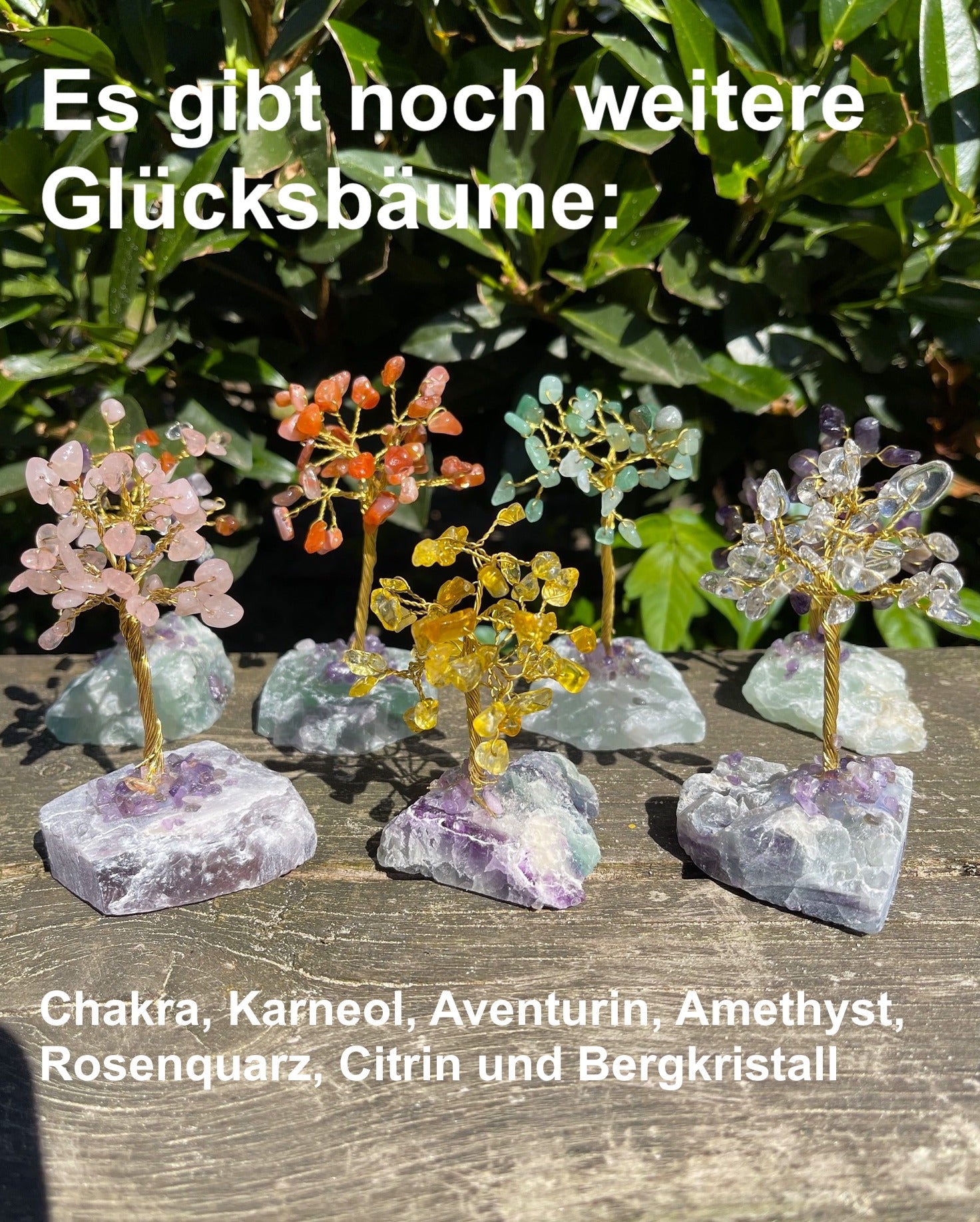 Glücksbaum aus Bergkristall & Fluorit