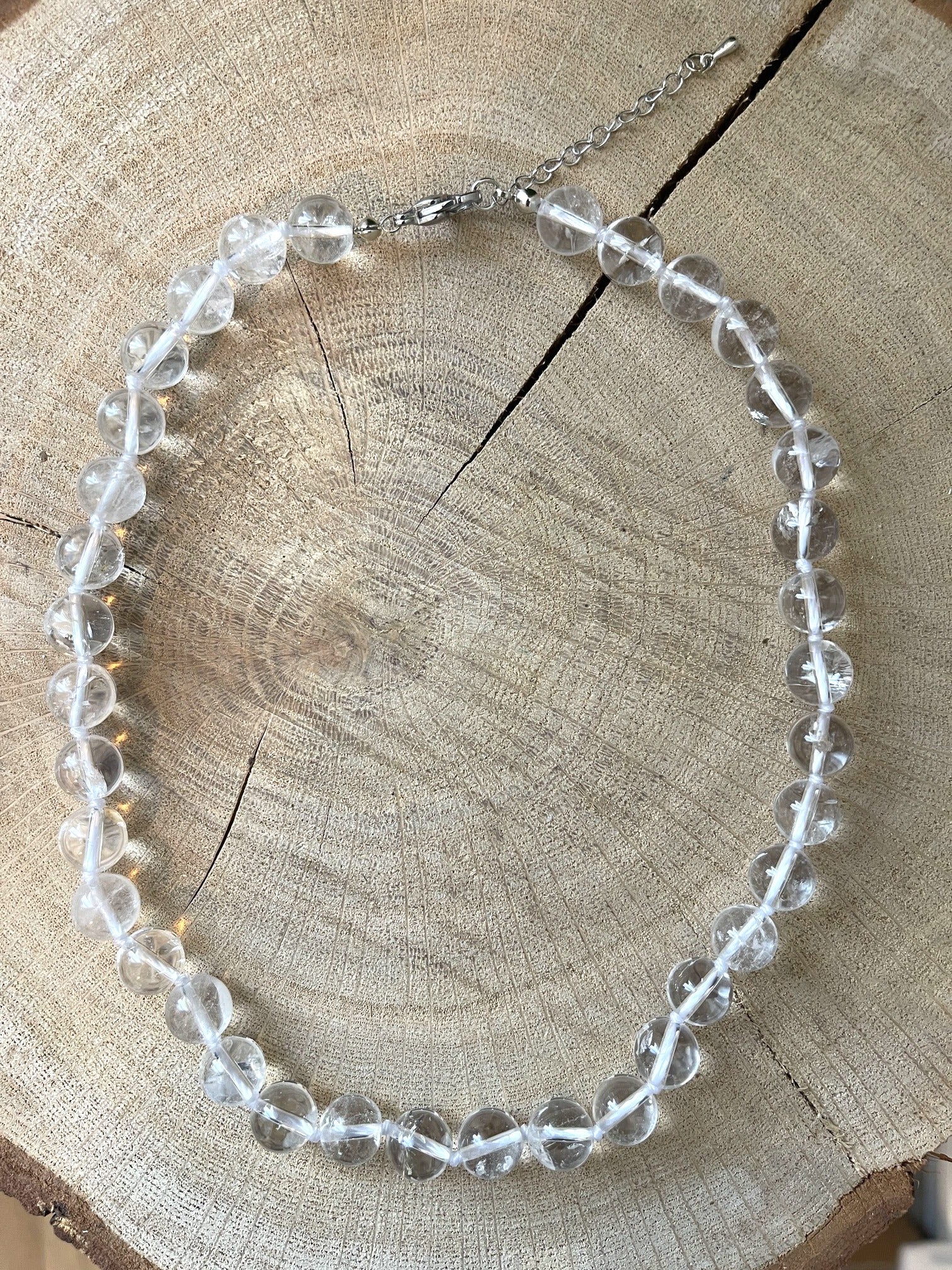 Bergkristall Halskette mit Verlägerungskette