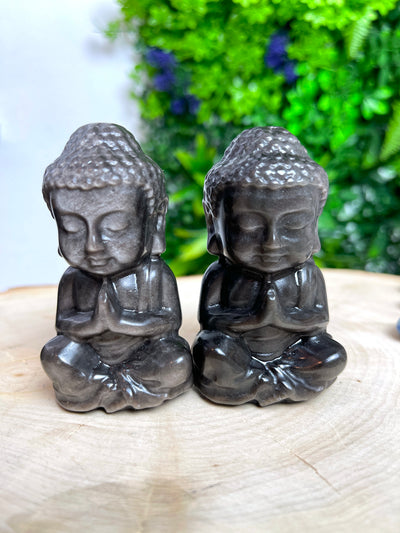 Silberobsidian Buddha (A-Qualität)