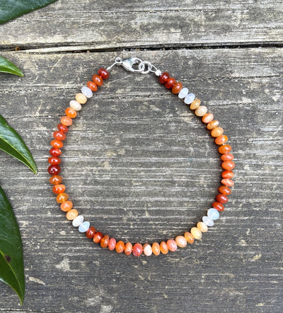 Feueropal Armband - mit 925er Silberverschluss