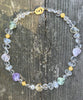 Design-Halskette - Blumenzauber aus Citrin, Amethyst, Rosenquarz, Calcit, Bergkristall, Prehnit