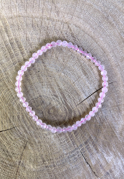 Facettiertes Rosenquarz Armband