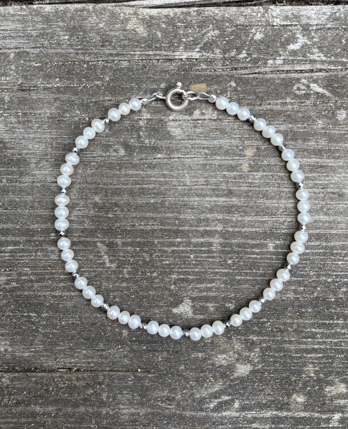 Süßwasser-Perlen Armband mit 925er Silberverschluss