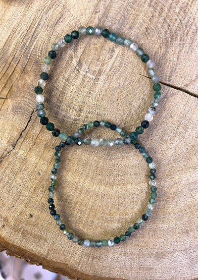 Facettiertes Moosachat Armband