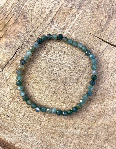 Facettiertes Moosachat Armband