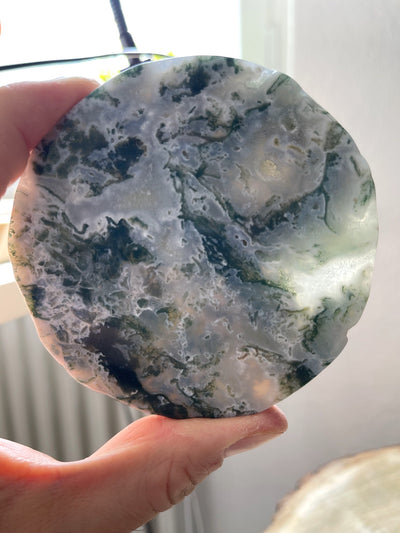 Große Moosachat Unterlegscheibe