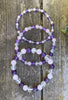 Amethyst, Rosenquarz, Bergkristall Armband