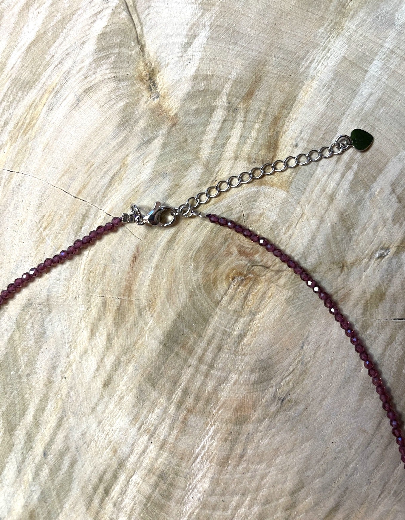 Granat Halskette - mit Verlängerungskette (A-Qualität)