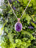 Großer Amethyst Anhänger mit 925er Silberkette (A-Qualität)