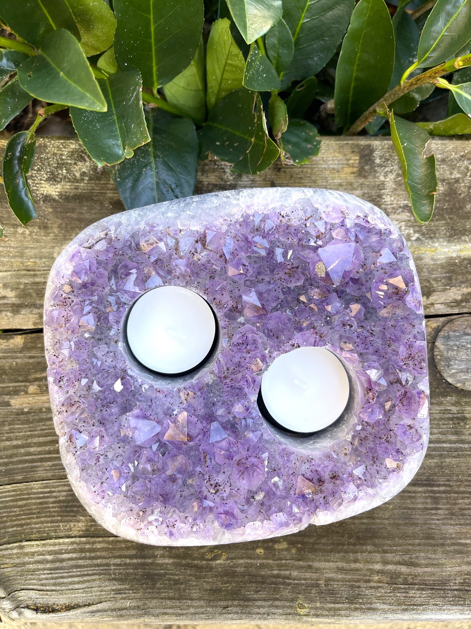 Großes Amethyst Teelicht