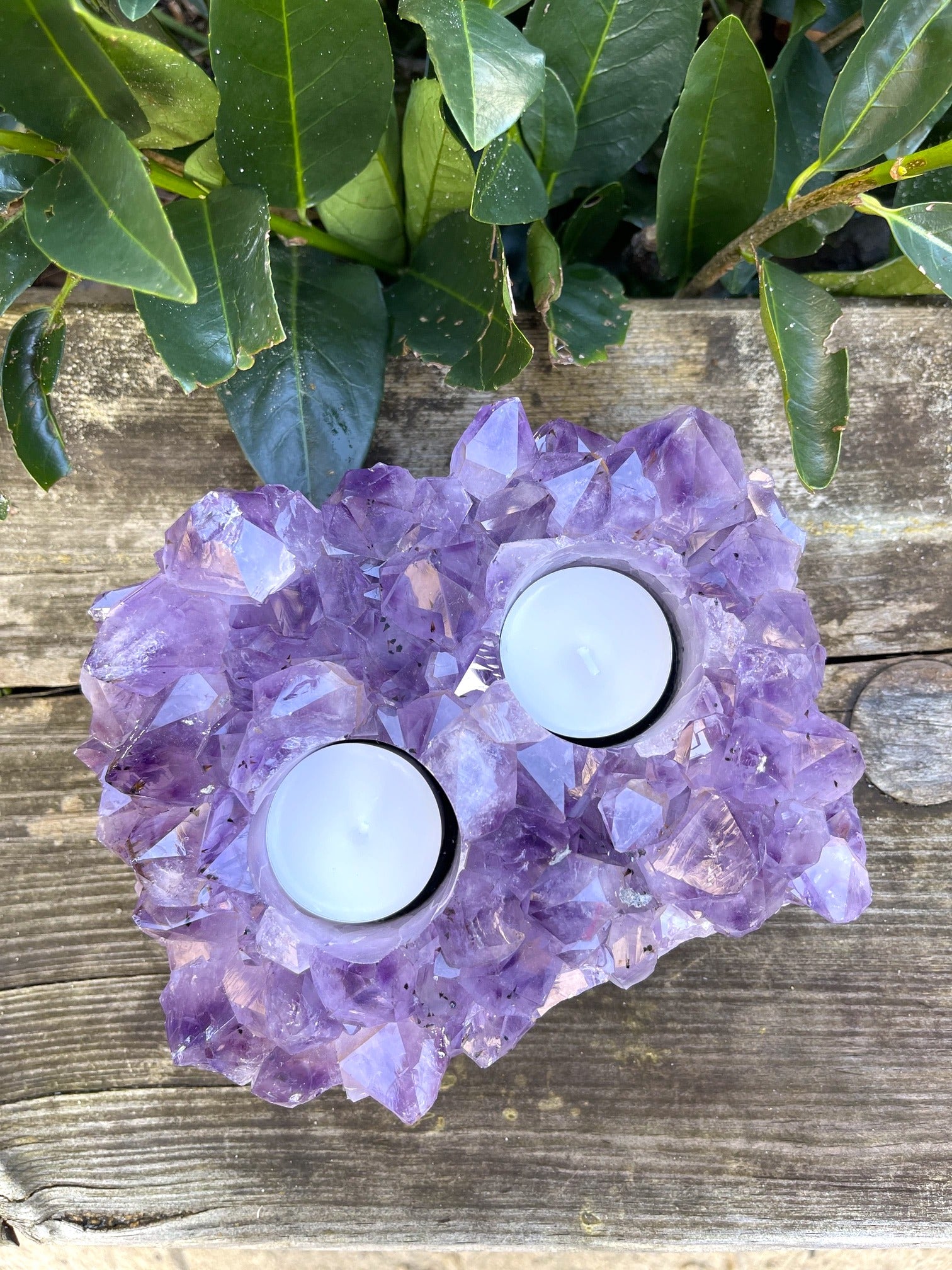 Großes Amethyst Teelicht