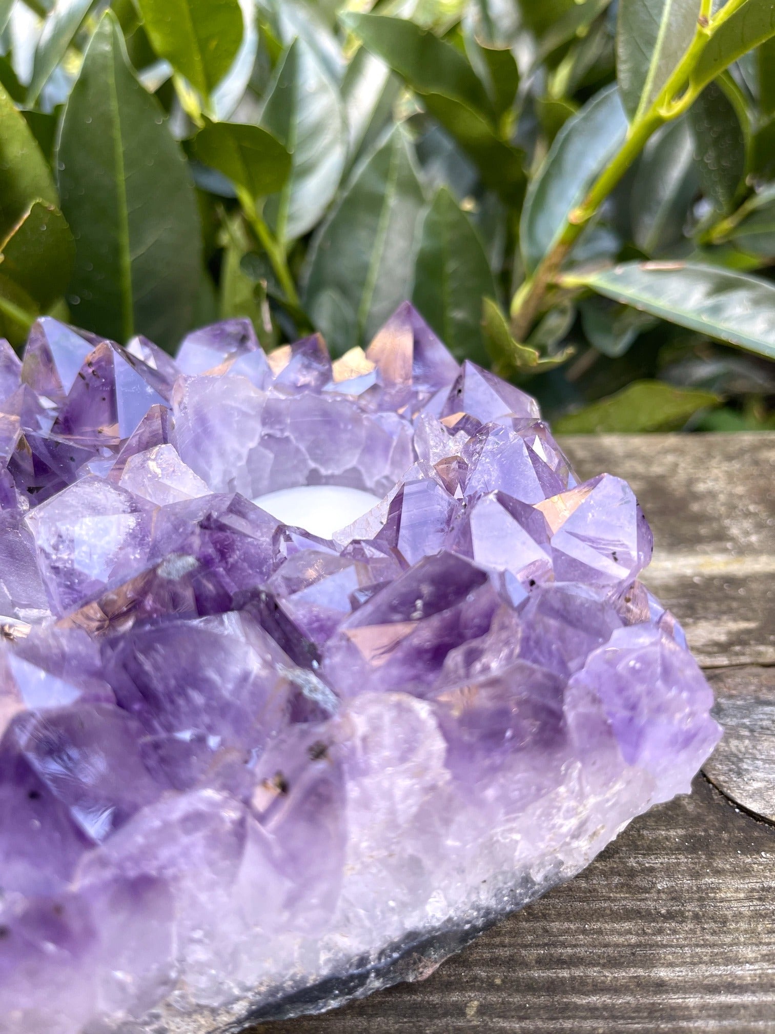 Großes Amethyst Teelicht