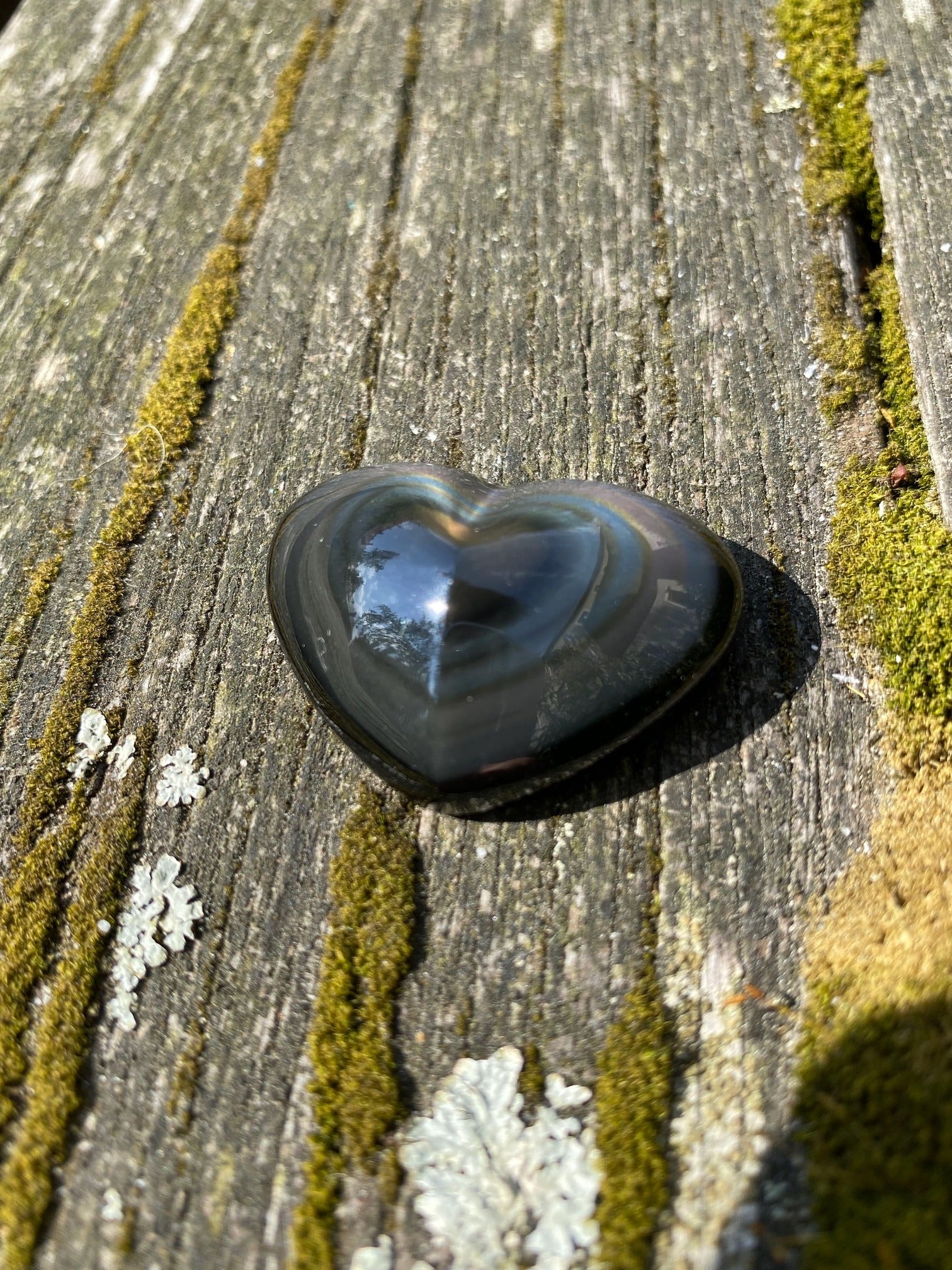 Regenbogen-Obsidian Herz