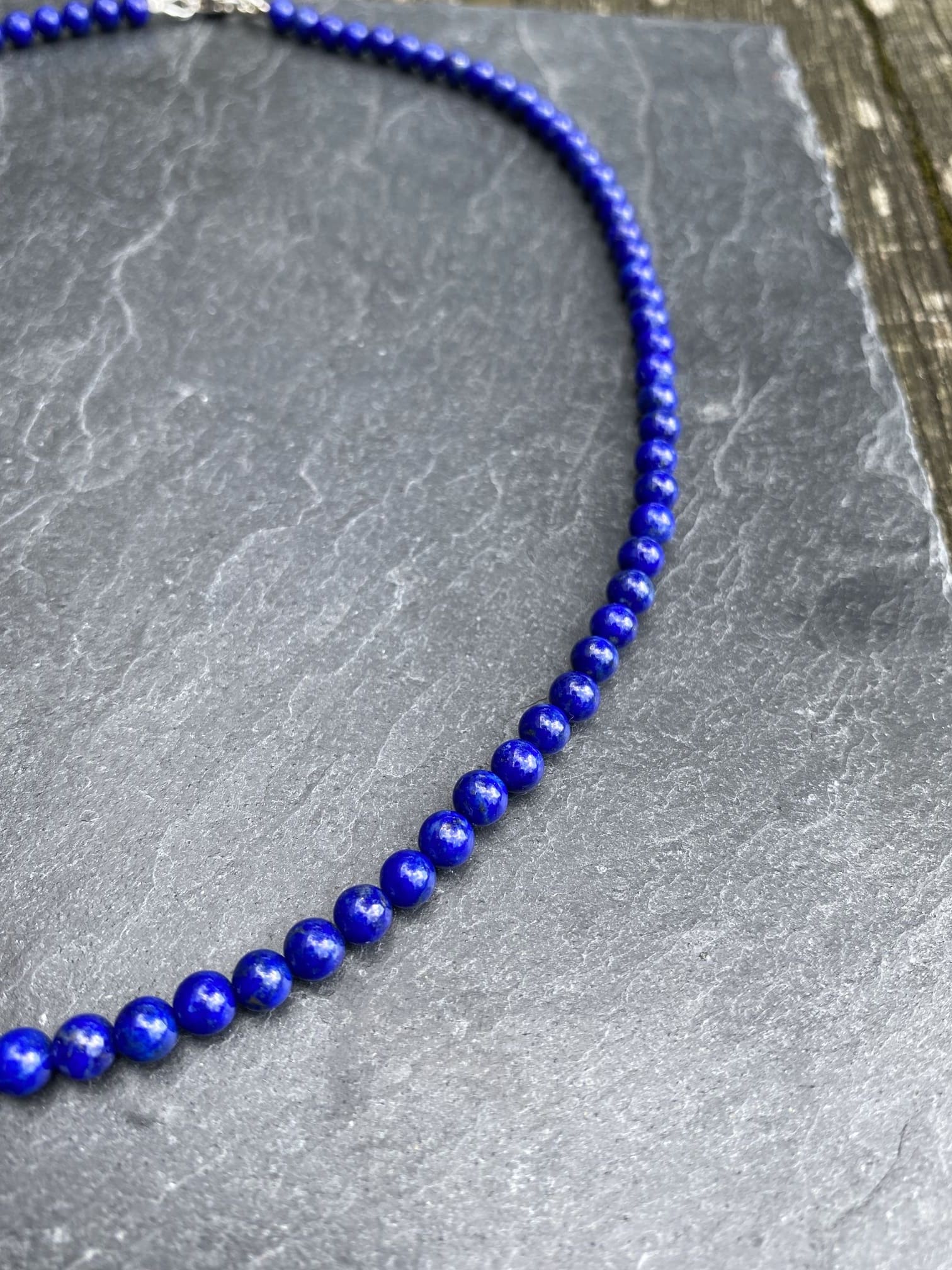 Lapis Halskette - mit 925er Silberverschluss (AAA-Qualität)